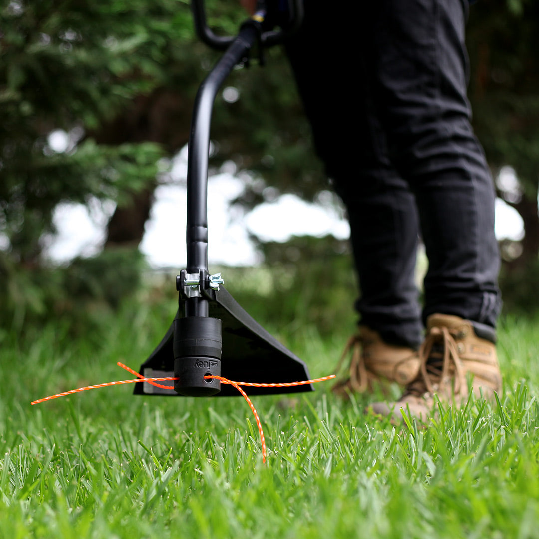 Curved shaft with double thread nylon